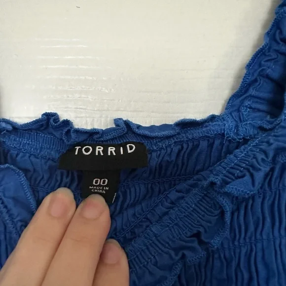 EUC Torrid Royal Blue Ruffle Strap Dress - Picture 3 of 8